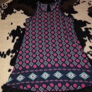 Colorful tank top dress with Aztec accents